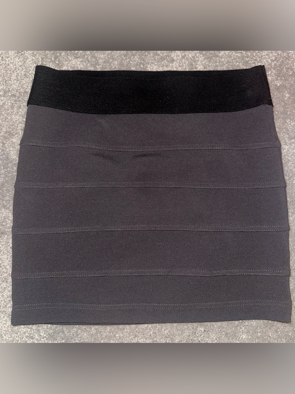 Black Stretch Band Mini Skirt